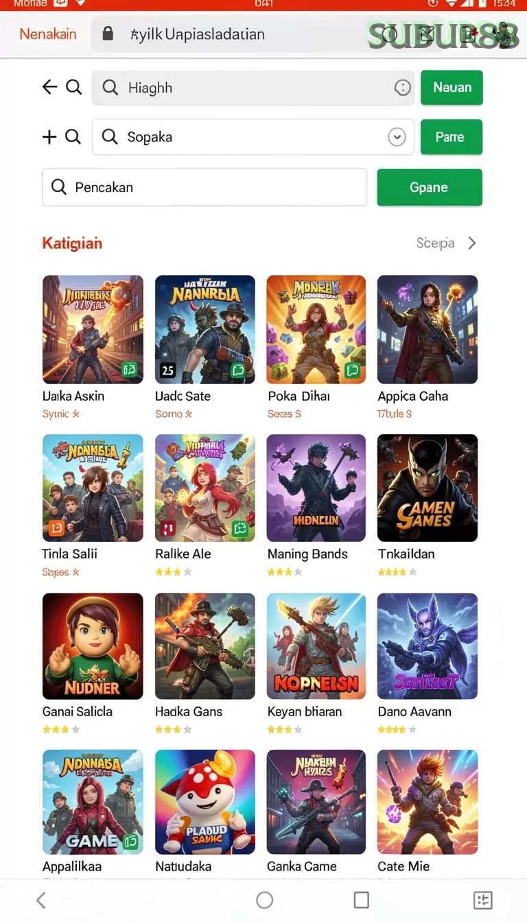 Cuplikan layar 77RP — menu navigasi